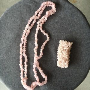 Rose Quartz Necklace & Bracelet